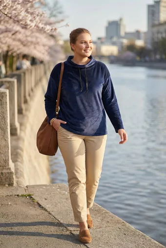 Czarna welurowa bluza