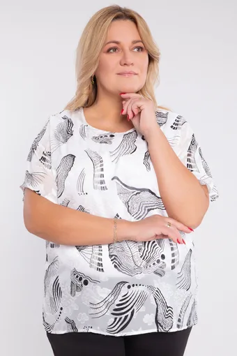 Bluzka fioletowo zielony wzór