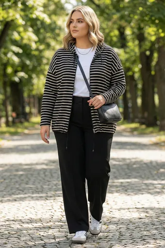 Bluza w biało-szare paski