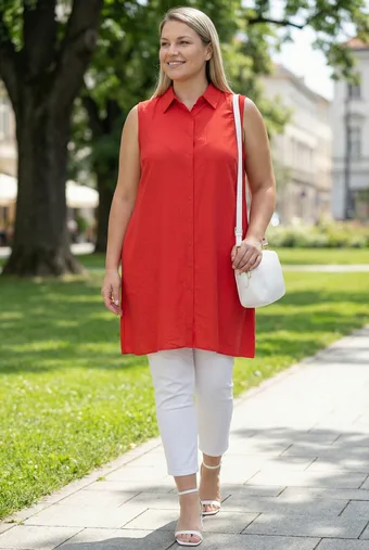 Czarna koszula bez rękawów