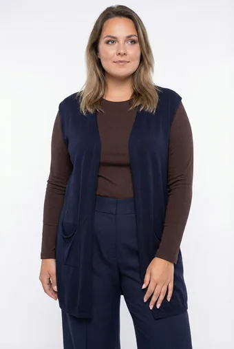 Brązowa sweterkowa kamizelka oversize
