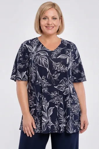 Khaki bluzka w kwiaty