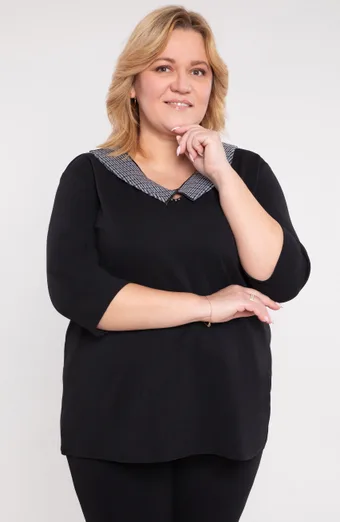 Czarna błyszcząca bluzka