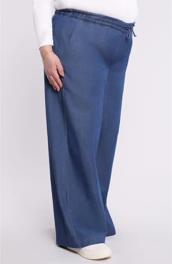 Bawełniane spodnie średni stan jasny jeans