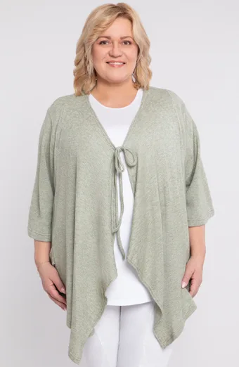 Koralowy sweter z kieszenią