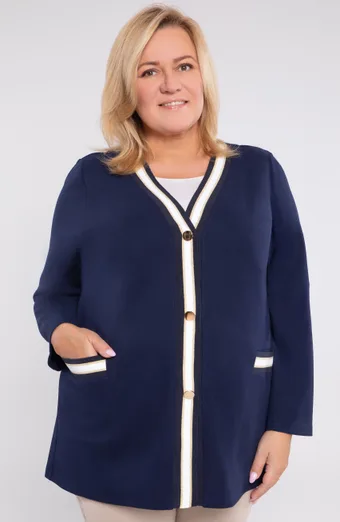 Granatowy sweter ze srebrną nitką