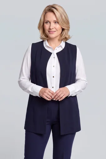 Granatowa kamizelka z kieszeniami